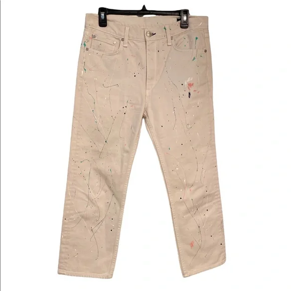 RAG AND BONE Paint Splatter High rise Boyfriend Jeans Womens Size 27